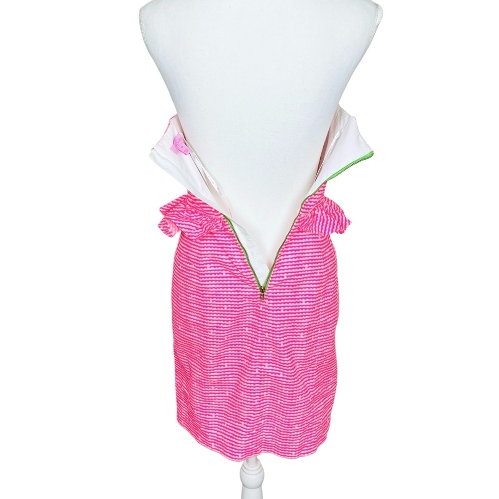 Lilly Pulitzer Strapless Lowe Dress in Fiesta Pink Gingham Size 00 - Picture 6 of 10